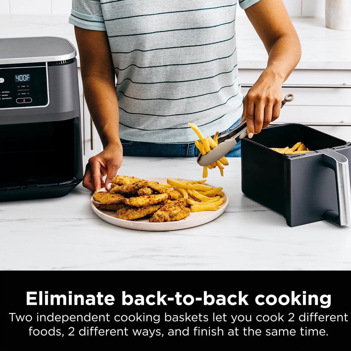 Ninja DZ401 easy cleanup design after busy family meals