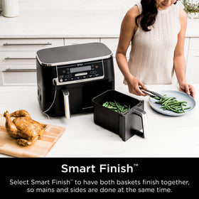 Two independent 5-quart baskets with powerful cyclonic fans