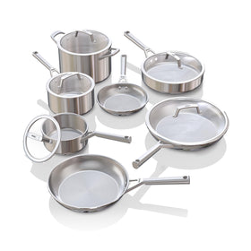 Ninja EverClad 12pc set overview showing durable tri-ply cookware for everyday cooking.