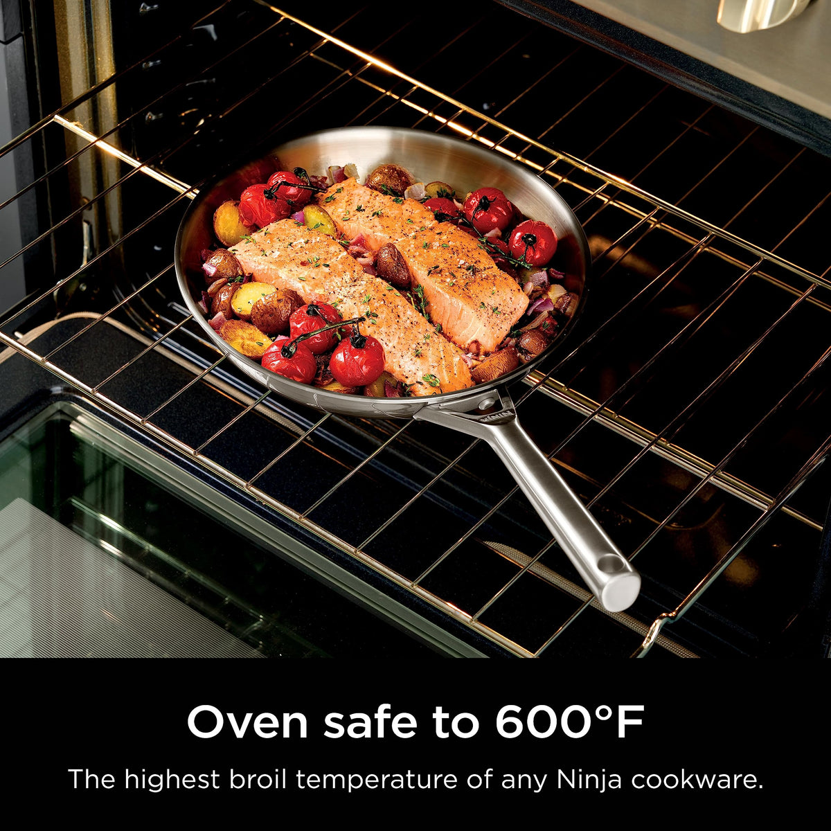 Ninja EverClad induction-compatible design works on all heating surfaces.