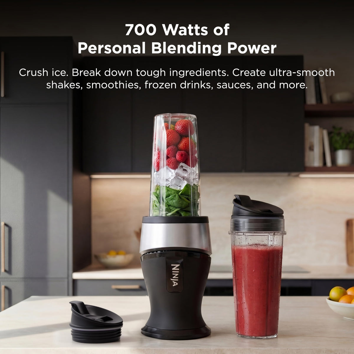 Ninja Fit 16oz cups enable on-the-go blending and portable nutrition.