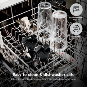 Ninja Fit dishwasher-safe pieces simplify cleanup after blending sessions.
