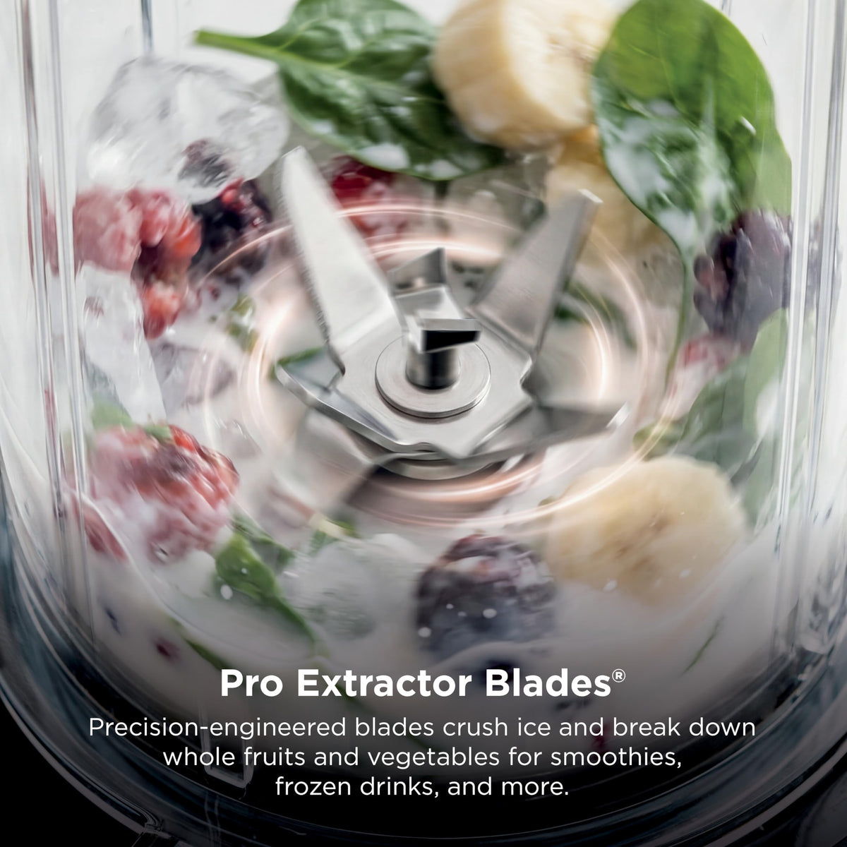 Ninja Fit ice-crushing capability creates resort-style frozen drinks and smoothies.
