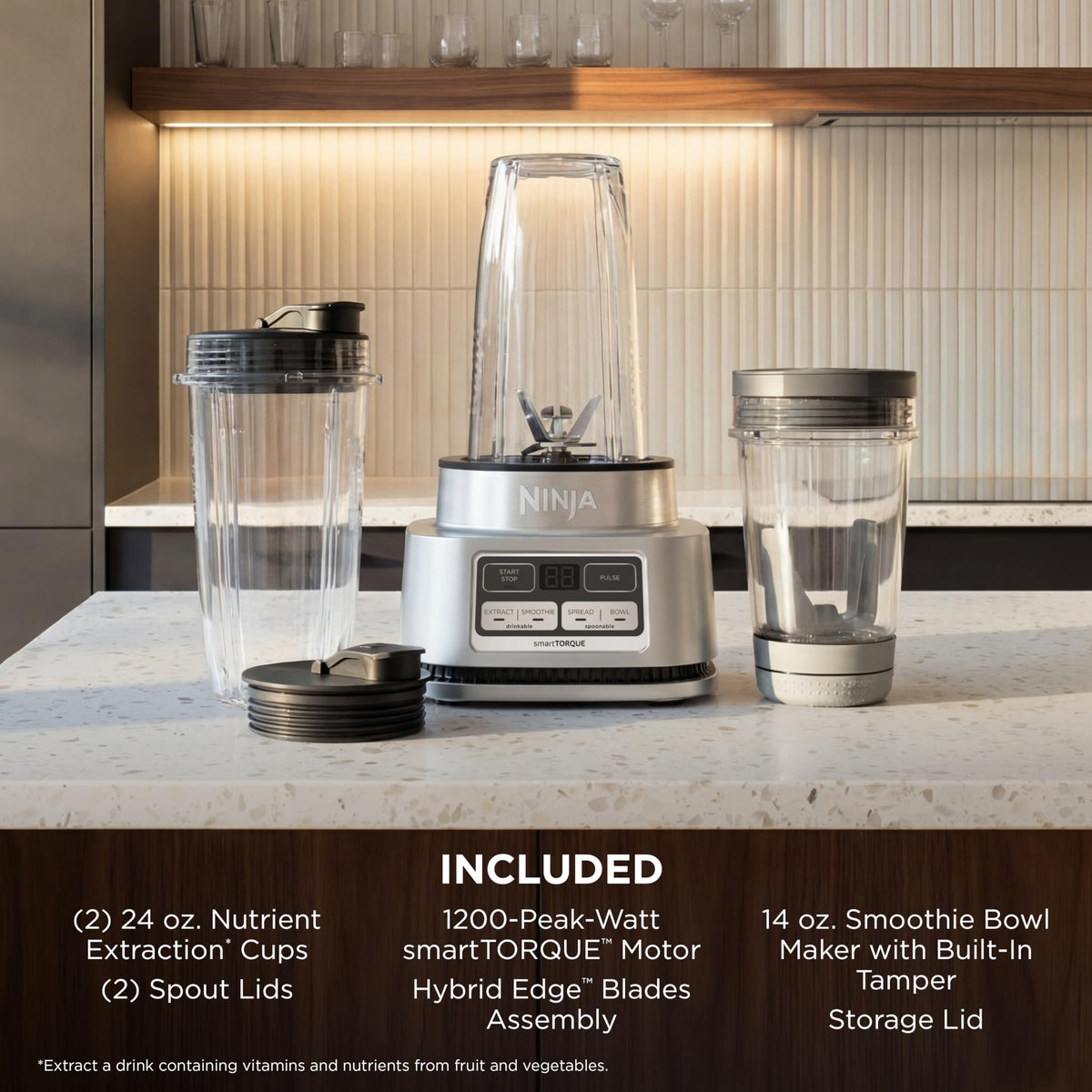Ninja Foodi dishwasher-safe parts for quick cleaning after blends.
