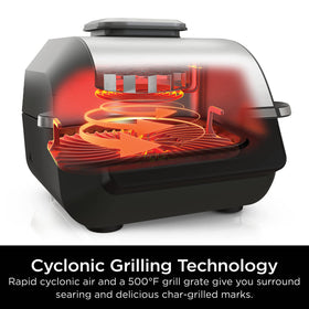 Ninja Foodi Indoor Grill ceramic nonstick surfaces for easy cleanup.