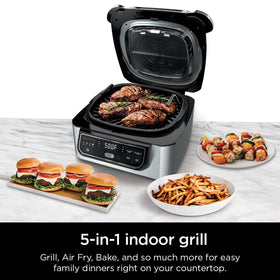 Ninja Foodi Indoor Grill showing char-grill marks on food.