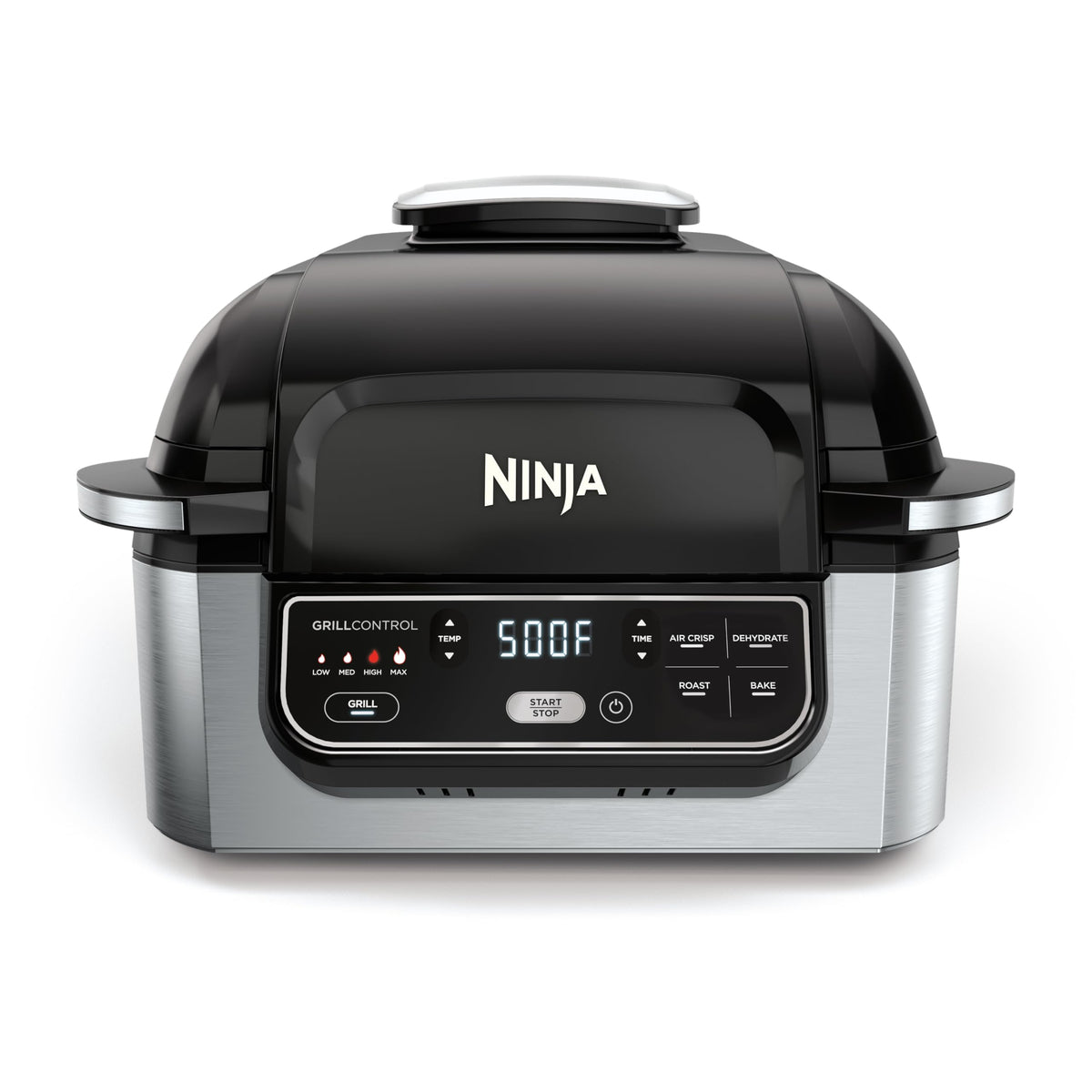 Ninja Foodi Indoor Grill with cyclonic air around food for even searing.