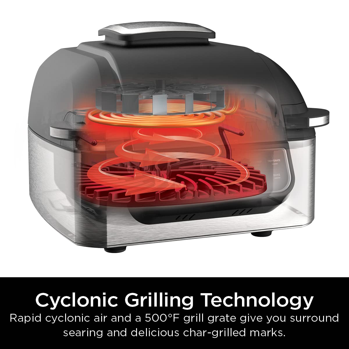 Ninja Foodi Indoor Grill dishwasher-safe parts for easy cleaning.