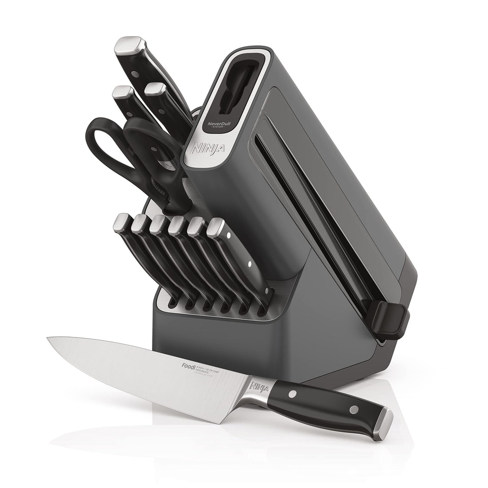 Ninja Foodi NeverDull block with built-in sharpener ready for edge refresh.