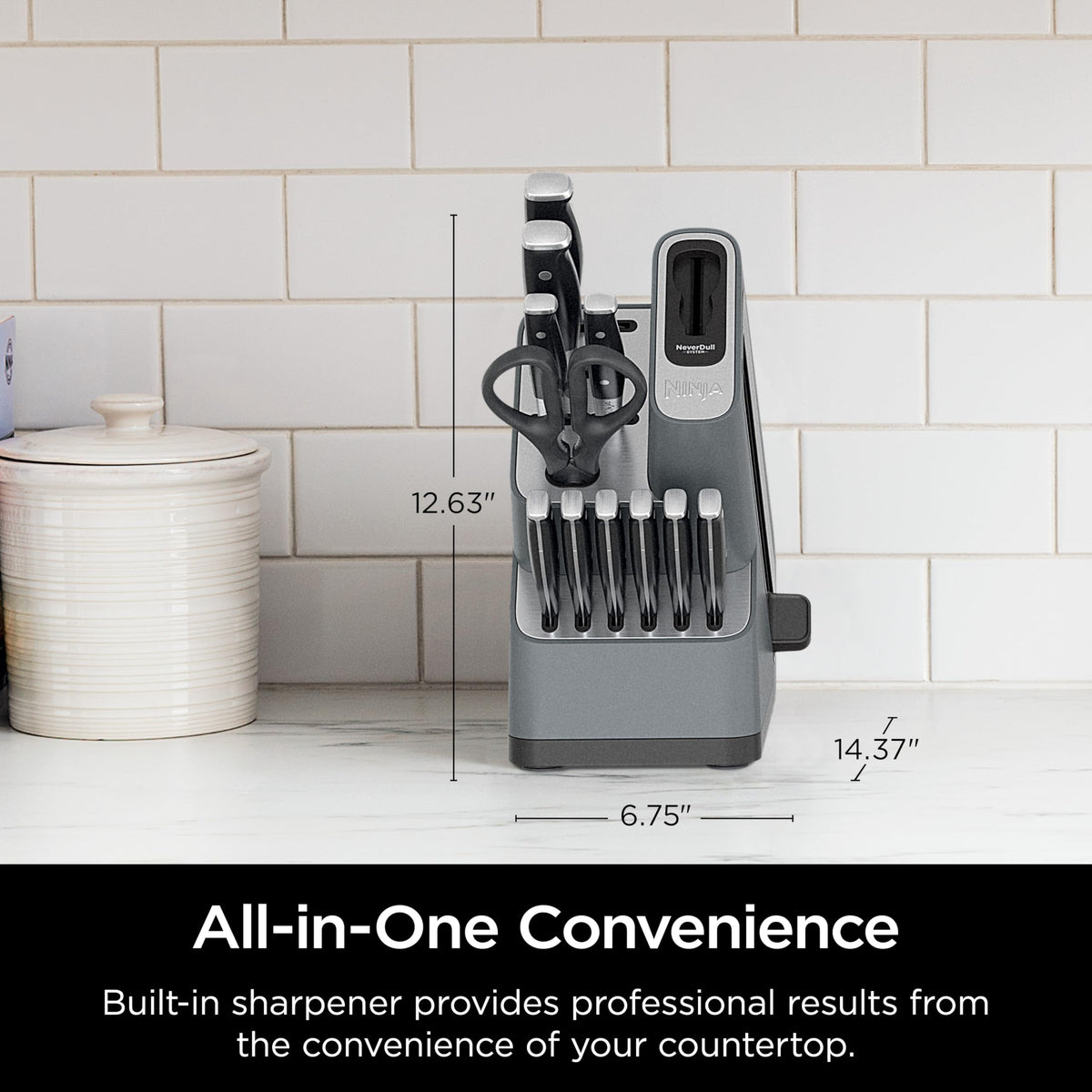 Ninja Foodi NeverDull steak knives deliver clean, even slices.