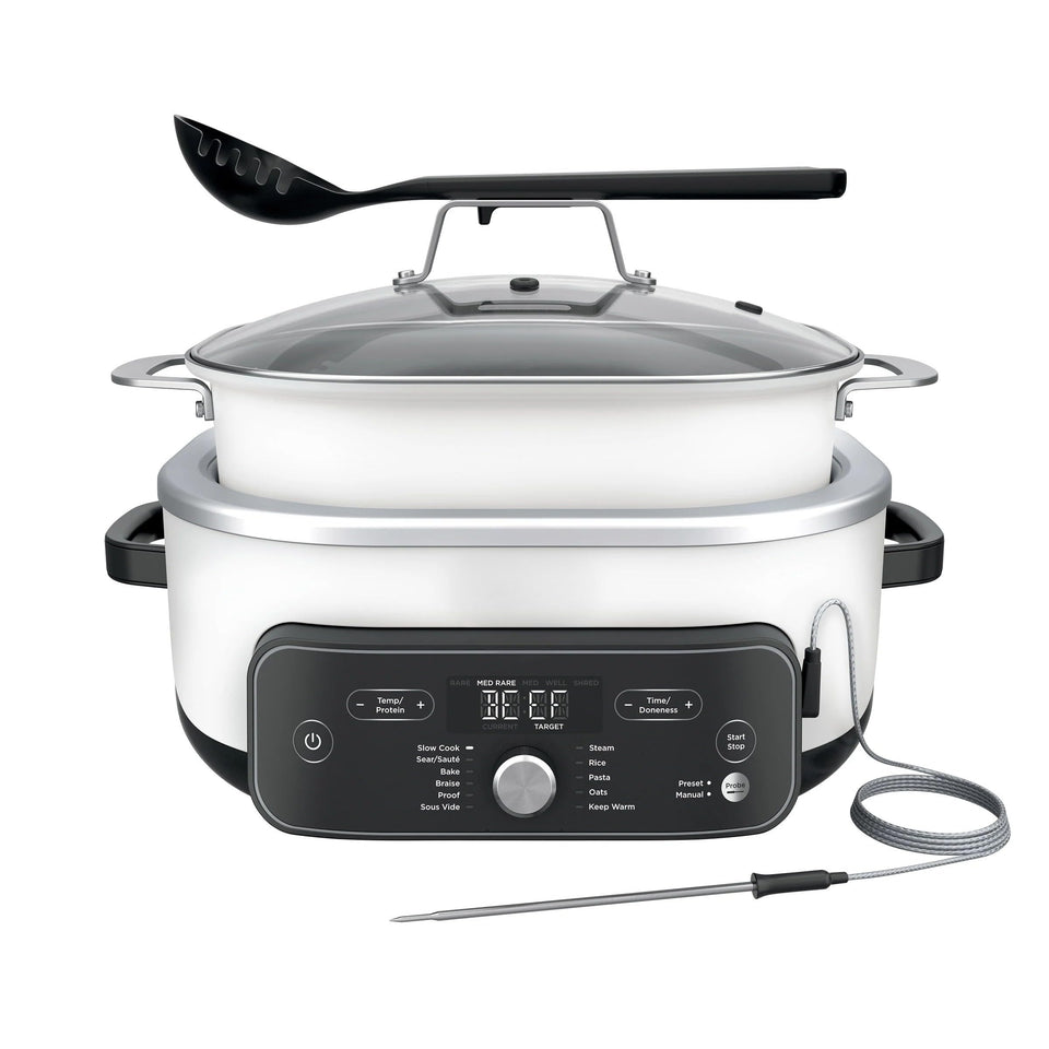 Ninja Foodi PossibleCooker Pro Plus front view showing compact design for flexible kitchen placement.