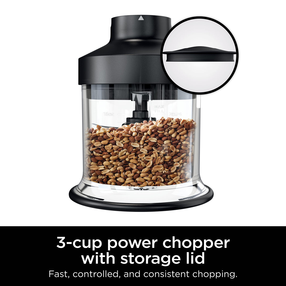Ninja Foodi Power Chopper in black adds sleek countertop appeal