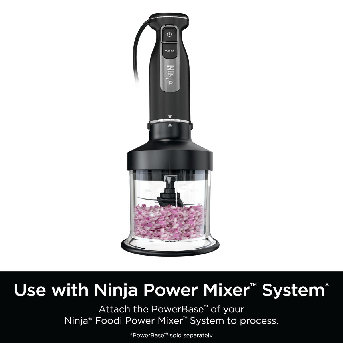 Ninja Foodi Power Chopper stacked blade ensures even mincing