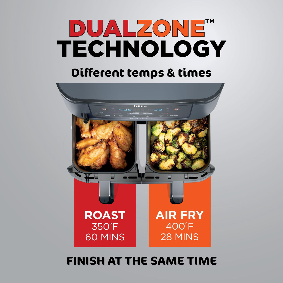 Ninja Foodi wide temperature range supports many recipes from reheat to sear