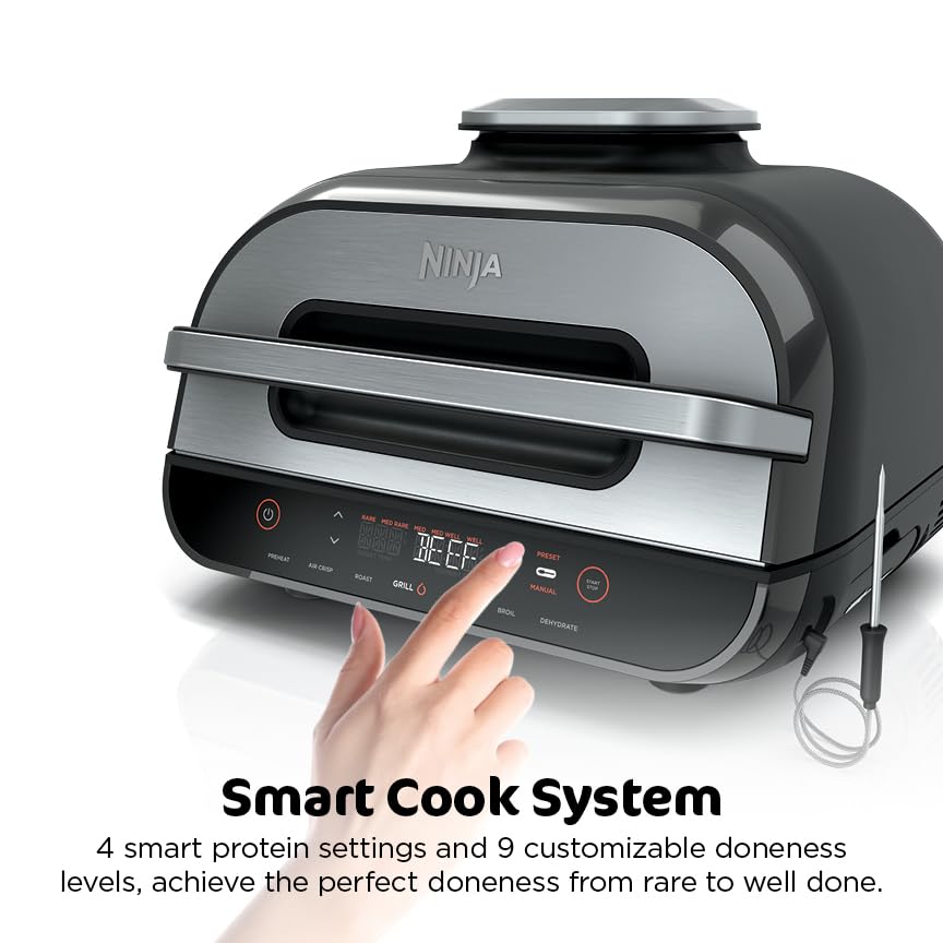 Ninja Foodi XL capacity grill fits six steaks for family dinners