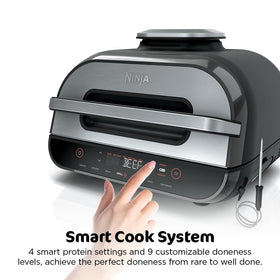 Ninja Foodi XL capacity grill fits six steaks for family dinners