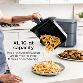 Ninja Foodi XL capacity accommodates large meals for entertaining or family dinners