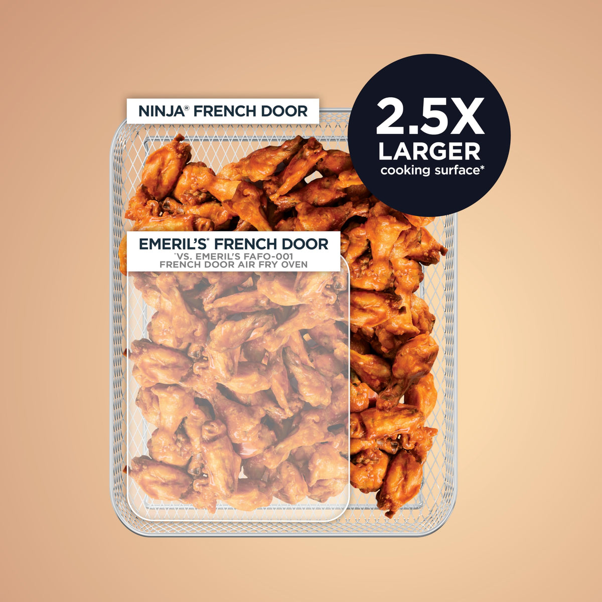 Ninja French Door Premier Air Fry Oven open door shows generous interior for easy loading