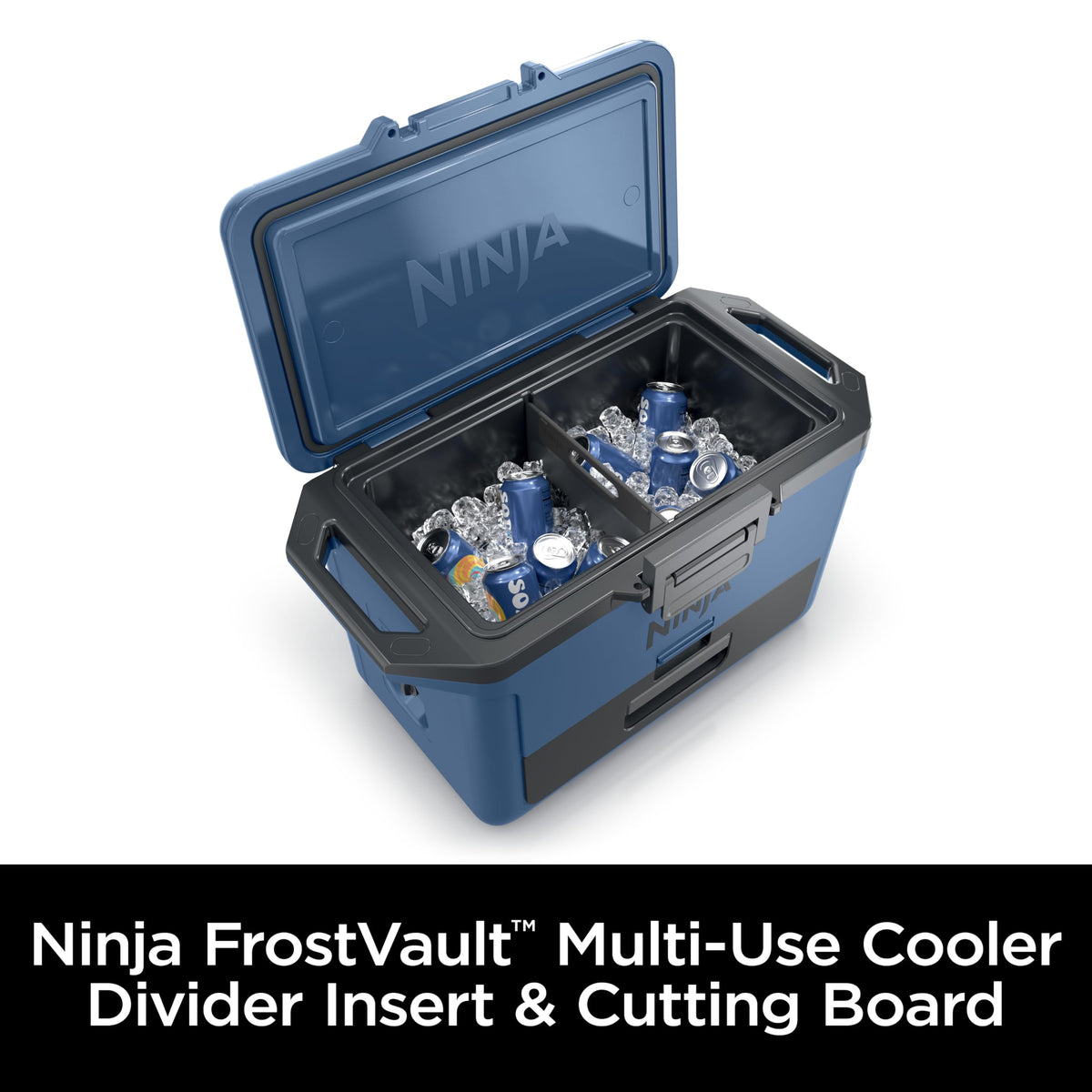 Ninja FrostVault cutting board doubles as a portable prep surface.