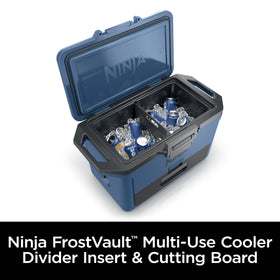 Ninja FrostVault cutting board doubles as a portable prep surface.