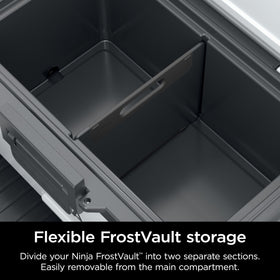 Ninja FrostVault easy-clean divider lifts out for quick maintenance.