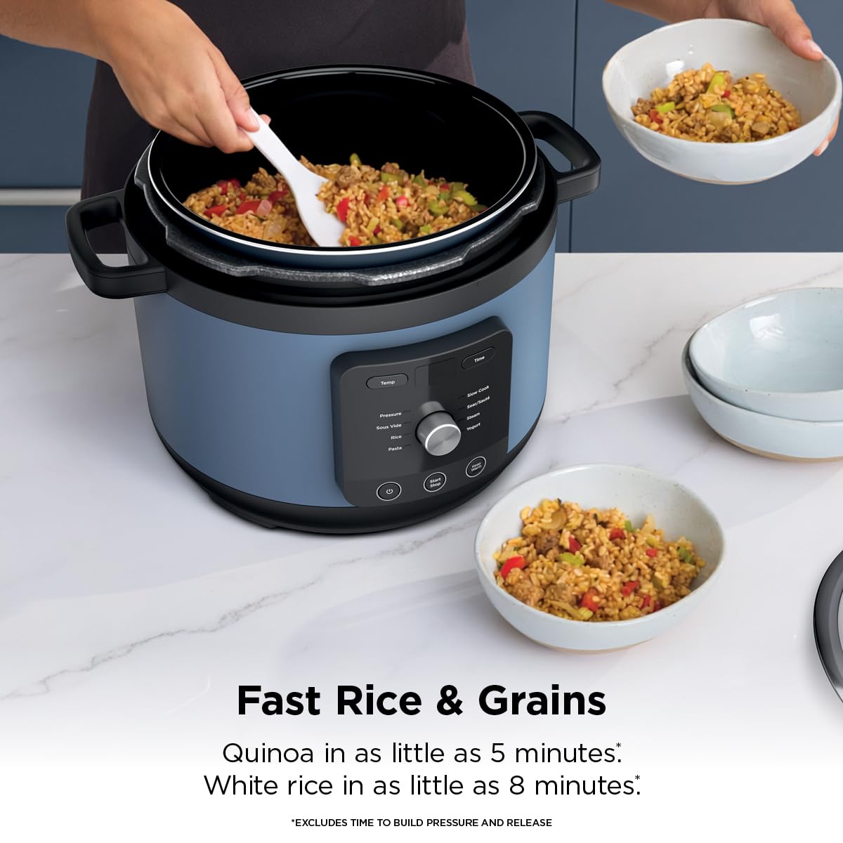 Ninja HyperHeat 9-in-1 steam function for tender vegetables and proteins.