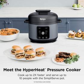 Ninja HyperHeat control panel close-up for quick intuitive cooking presets.