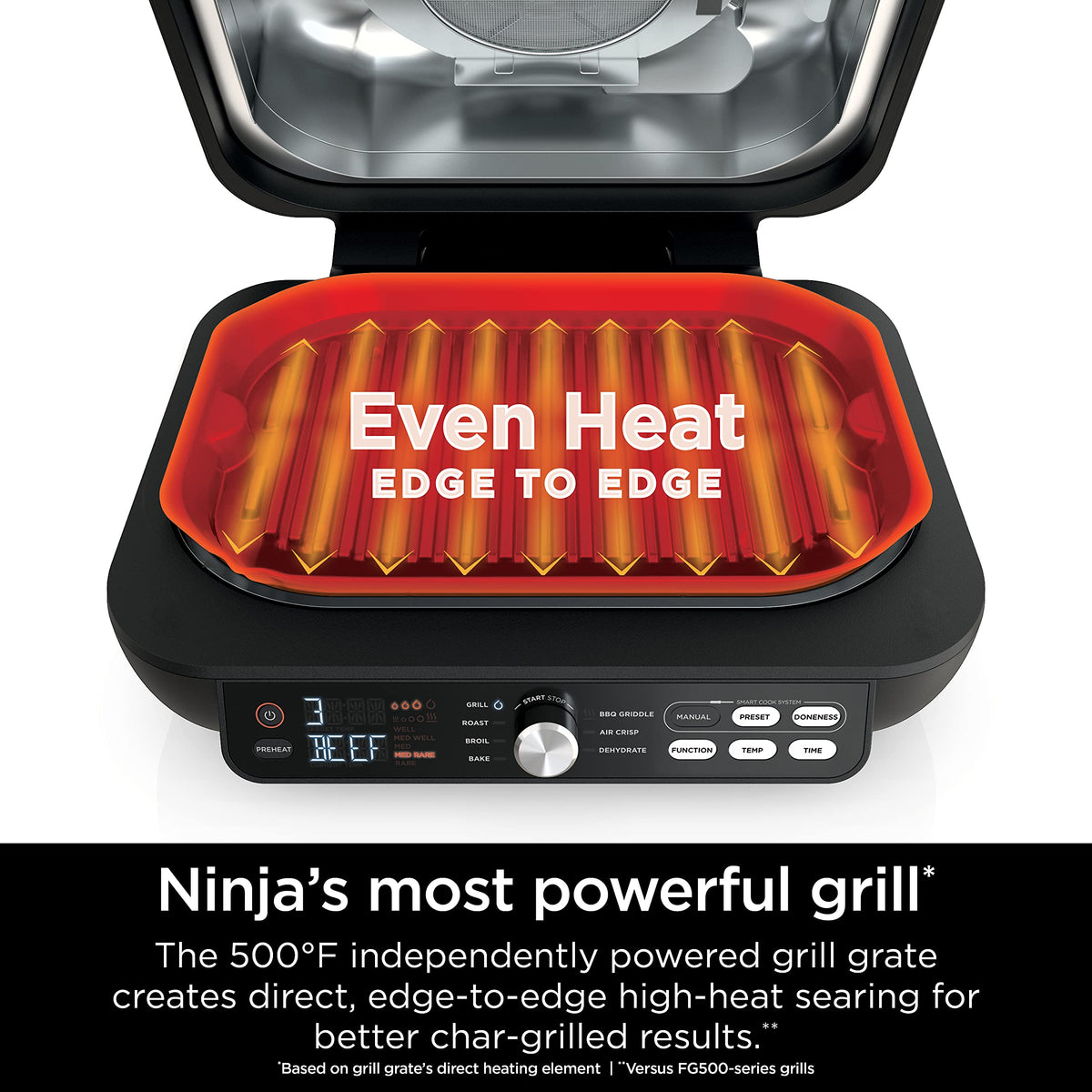 Ninja IG651 hood-down mode with cyclonic air for fast, even cooking.