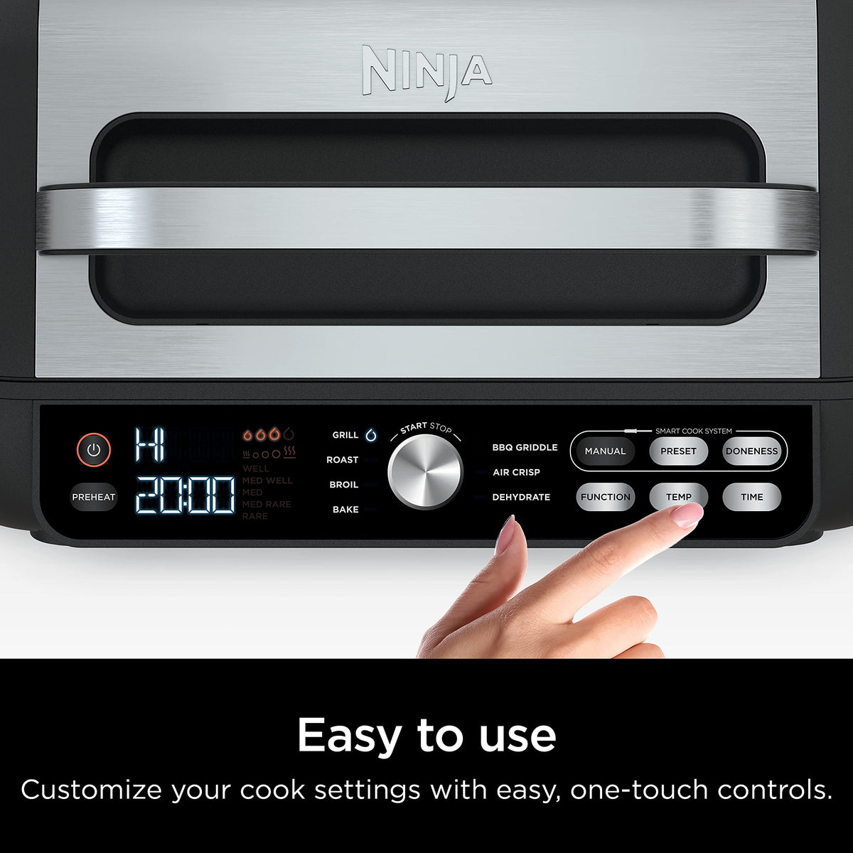 Ninja IG651 smoke control system minimizes kitchen smoke during use.