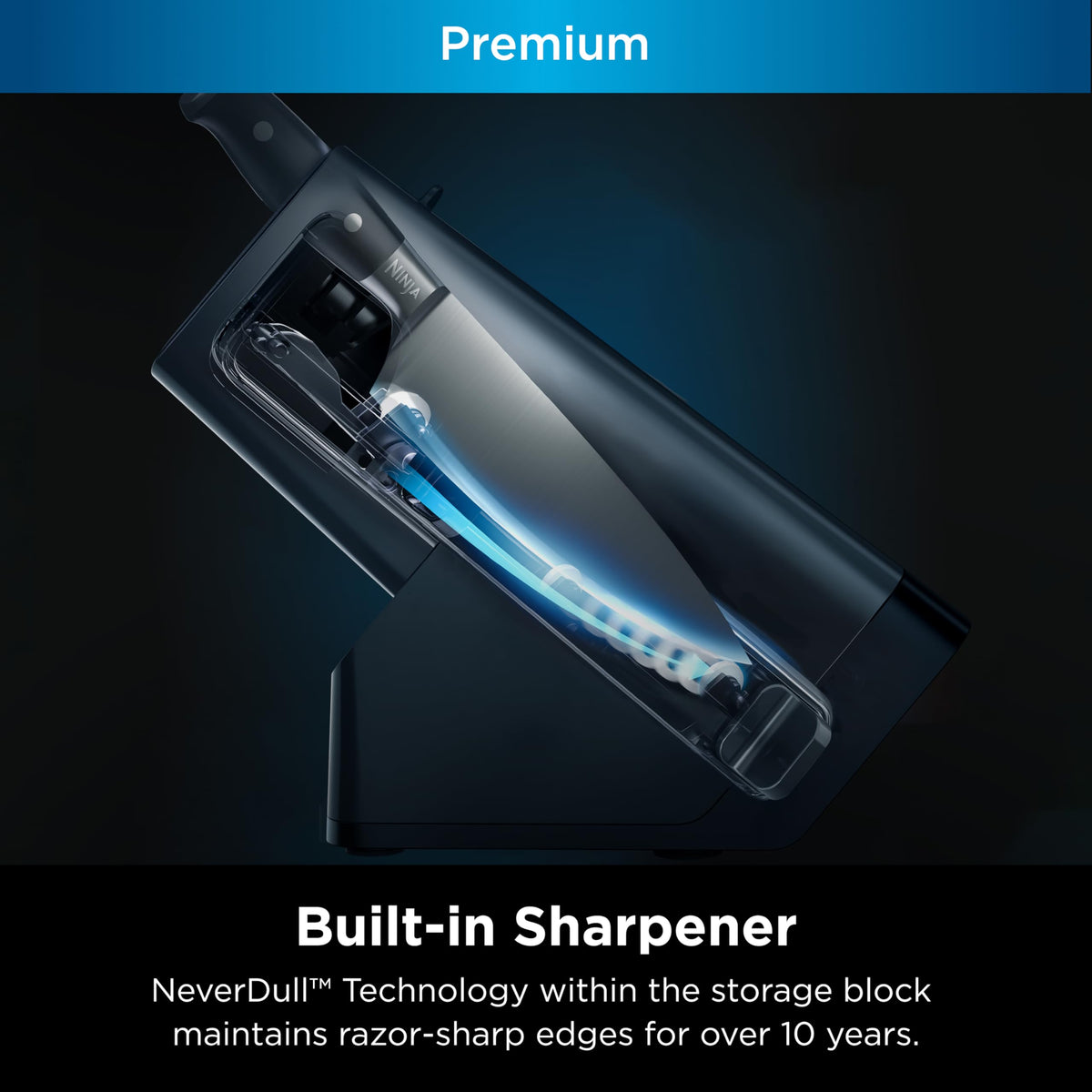 Ninja K32017 built-in NeverDull sharpener integrated in block