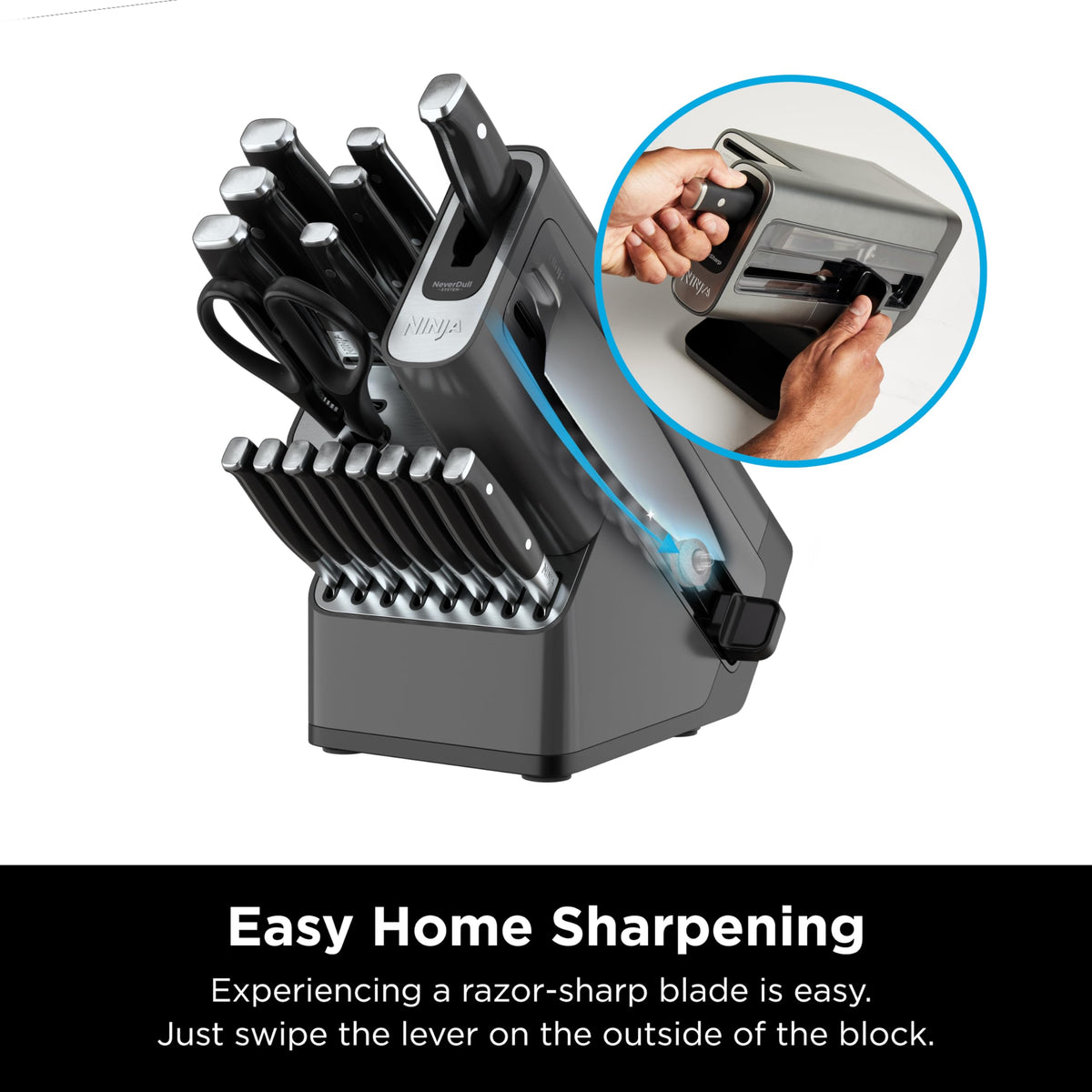 Ninja K32017 ergonomic grip designed for comfortable cutting