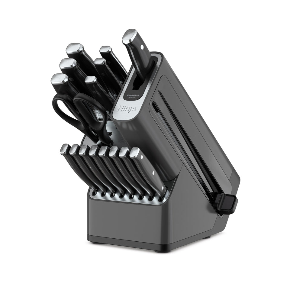 Ninja K32017 knife block with knives on countertop for everyday prep