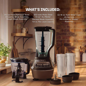 Ninja Kitchen System 1500-watt motor base powers tough ingredients.