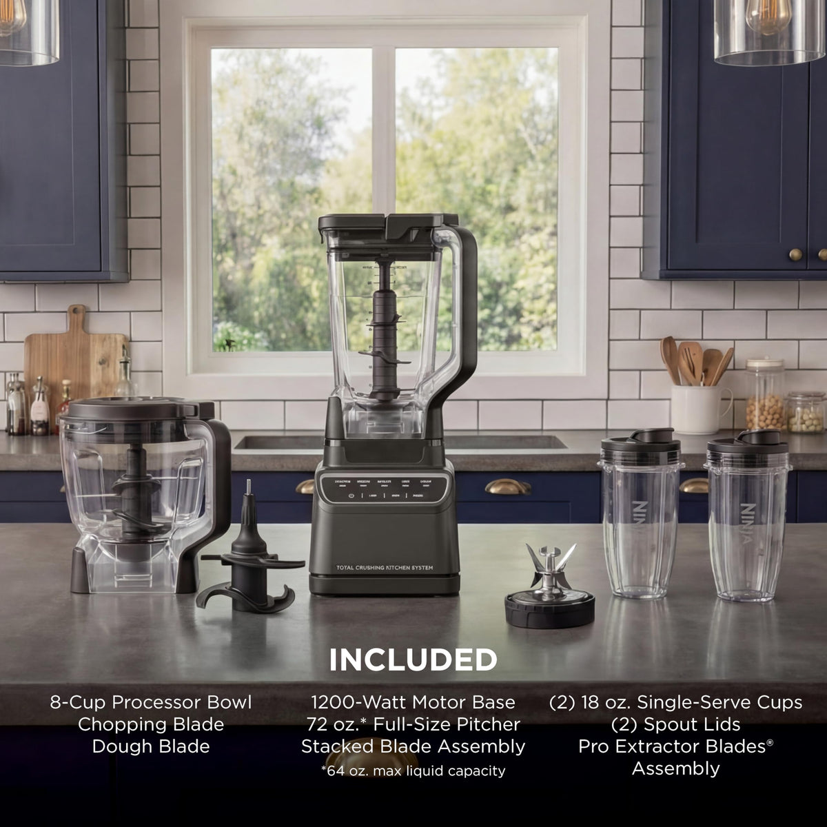 Ninja Kitchen System pro extractor blades for thorough blending.