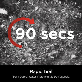 Ninja KT200 quick boil 90 seconds, time-saving feature.