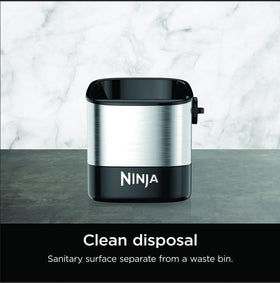 Ninja Luxe Café Knock Box stainless steel finish adds a premium look.
