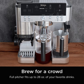 Ninja Luxe Cafe pitcher with hot beverage capability and easy pour