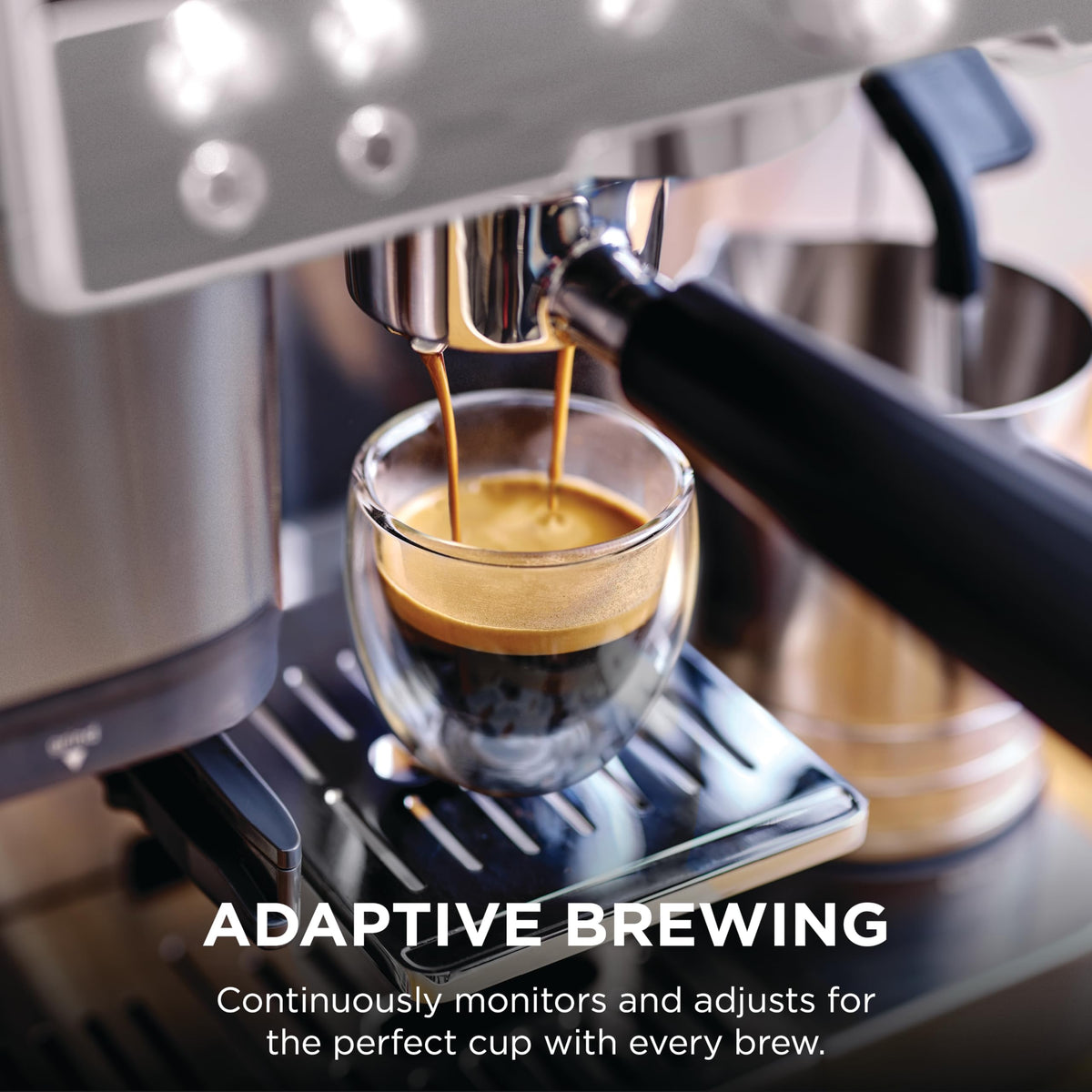 Ninja Luxe Café Premier dual froth system creates silky microfoam hands-free.