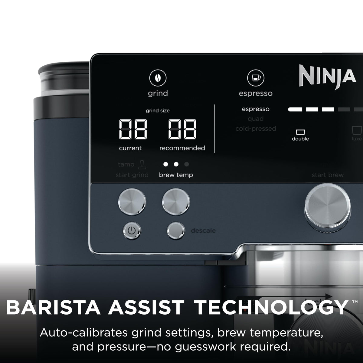 Ninja Luxe Café Premier integrated grinder for fresh, precise bean grinding