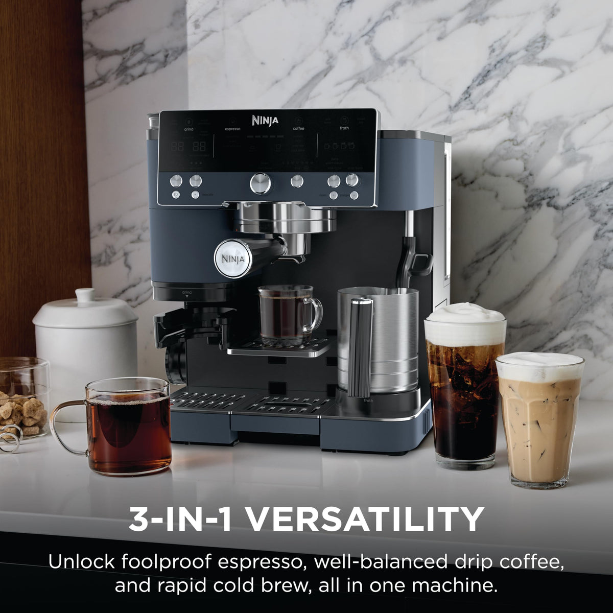 Ninja Luxe Café Premier rapid cold brew pour for smooth cold coffee