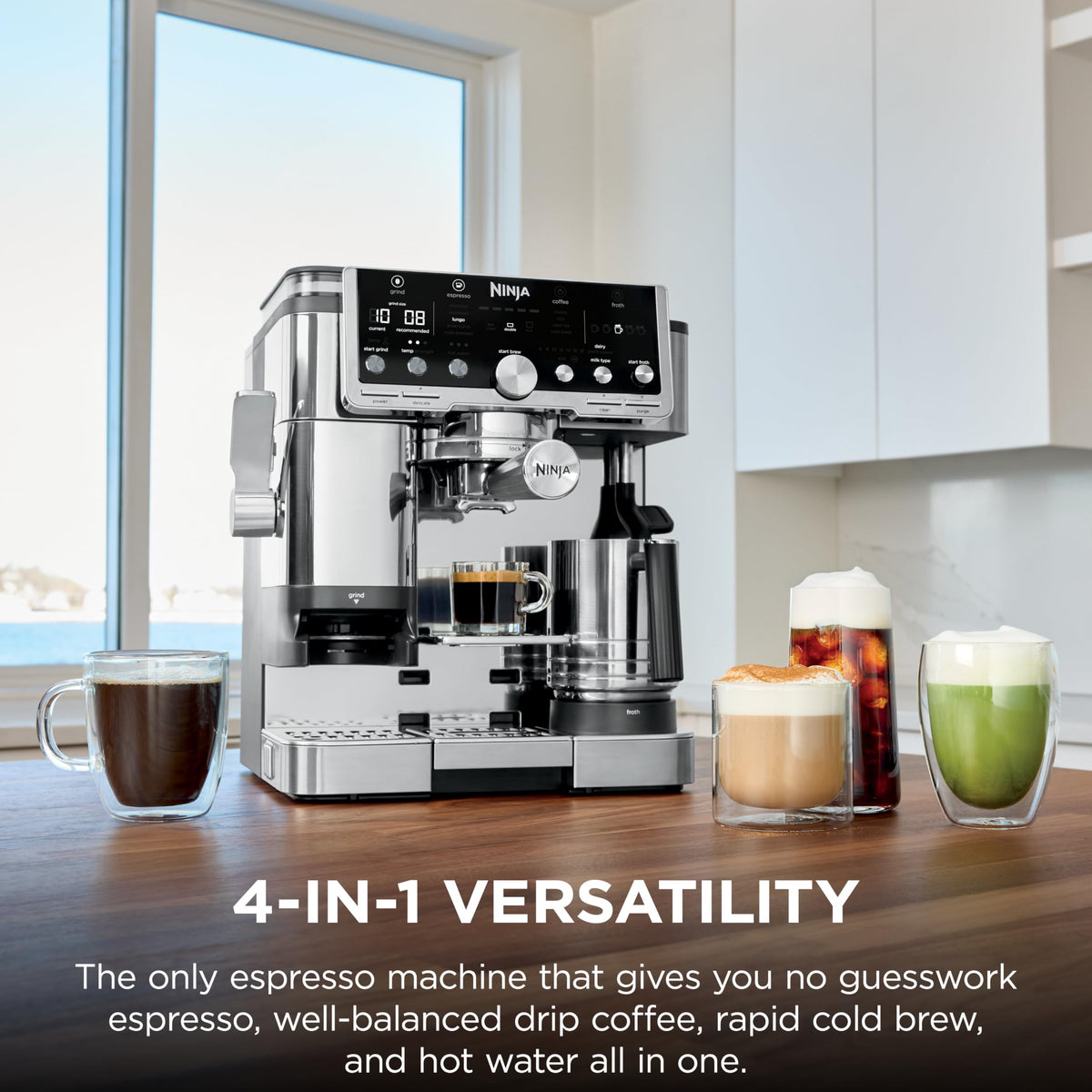 Ninja Luxe ES701 dual froth system creates cafe-quality microfoam at home.