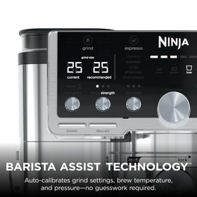Ninja Luxe ES701 weight-based dosing for consistent espresso extraction.