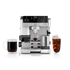 Ninja Luxe Premier three-in-one front view showing compact home brewer.