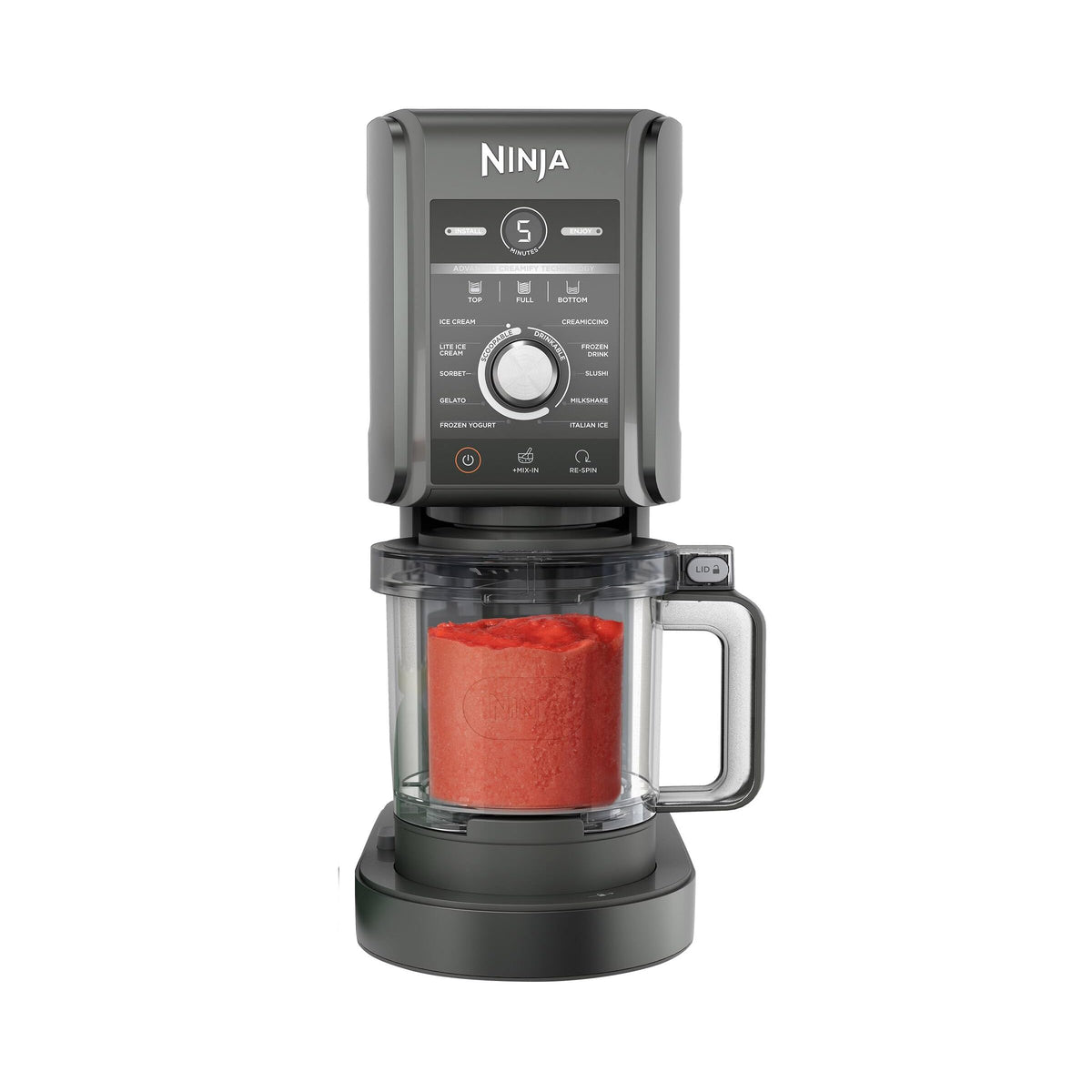 Ninja NC501 Creami Deluxe front view for convenient home dessert making