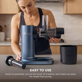 Compact design of Ninja NeverClog fits under kitchen cabinets