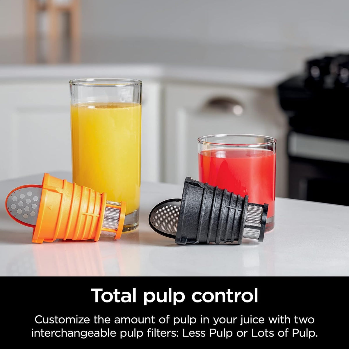 Ninja NeverClog juicer setup; simple assembly makes cleanup quick.