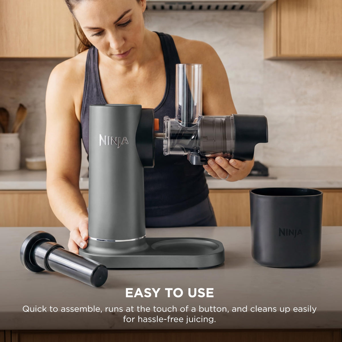 Ninja NeverClog reverse program to minimize jams during juicing.