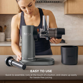Ninja NeverClog reverse program to minimize jams during juicing.