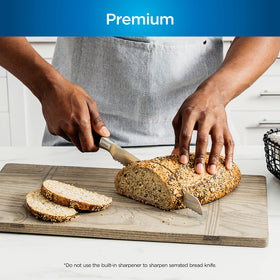 Ninja NeverDull stainless steel block design for modern kitchens.