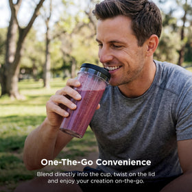Ninja Nutri-Plus spout lids for easy sipping while on the move